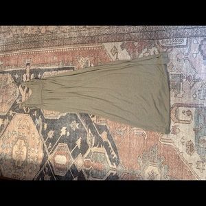 2 long maxi tan (old navy) blue (gap) dresses